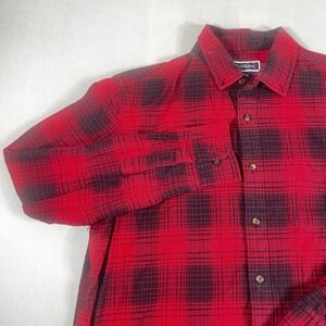 Club Room Mens Regular-Fit Plaid Flannel Long Sleeve Shirt Red/Black Size L
